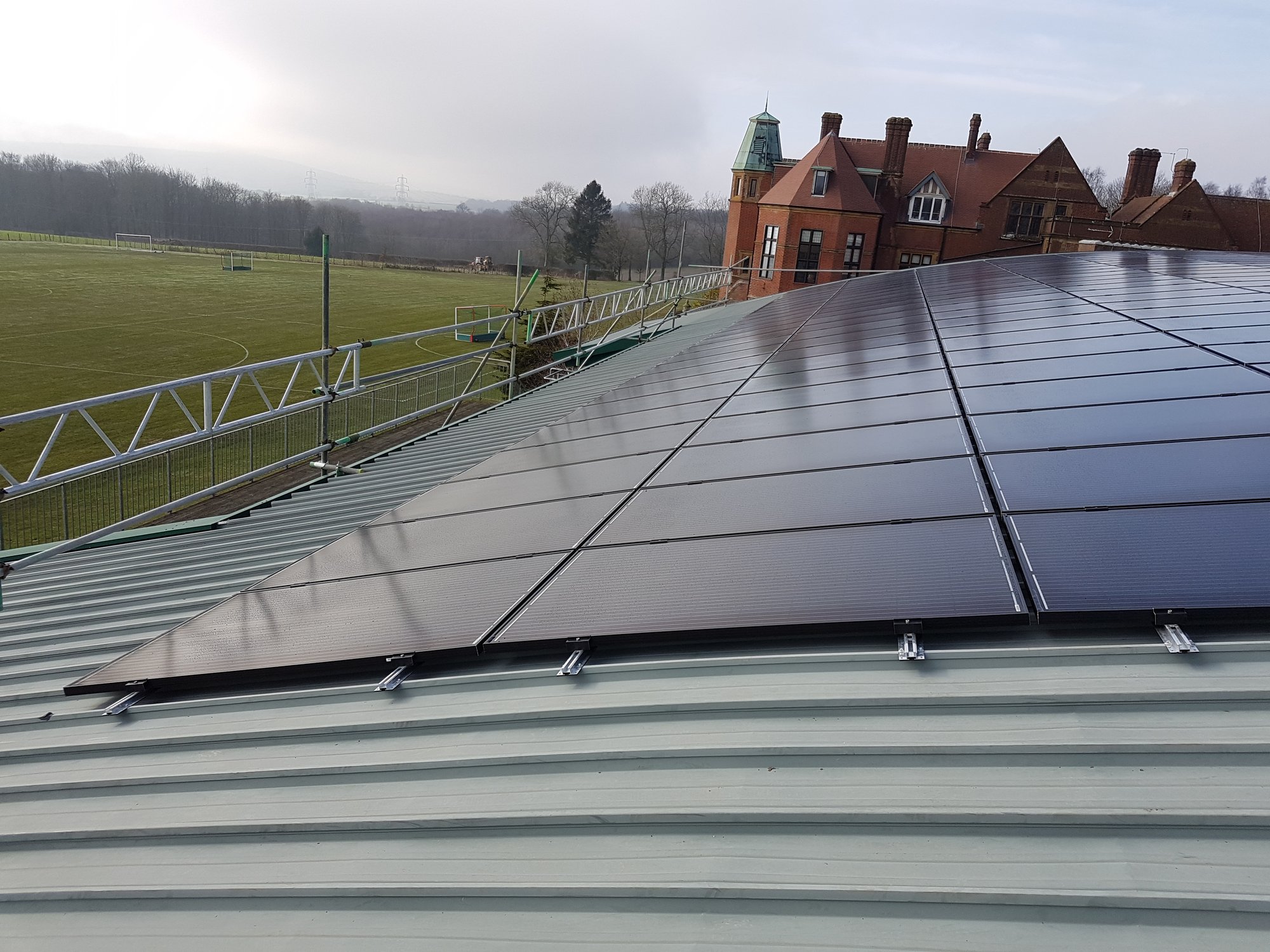 Ditcham Park Solar Panels taken from scoffolding 01