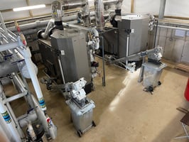 View inside the plant room: ETA Biomass boilers 2 x 300kW